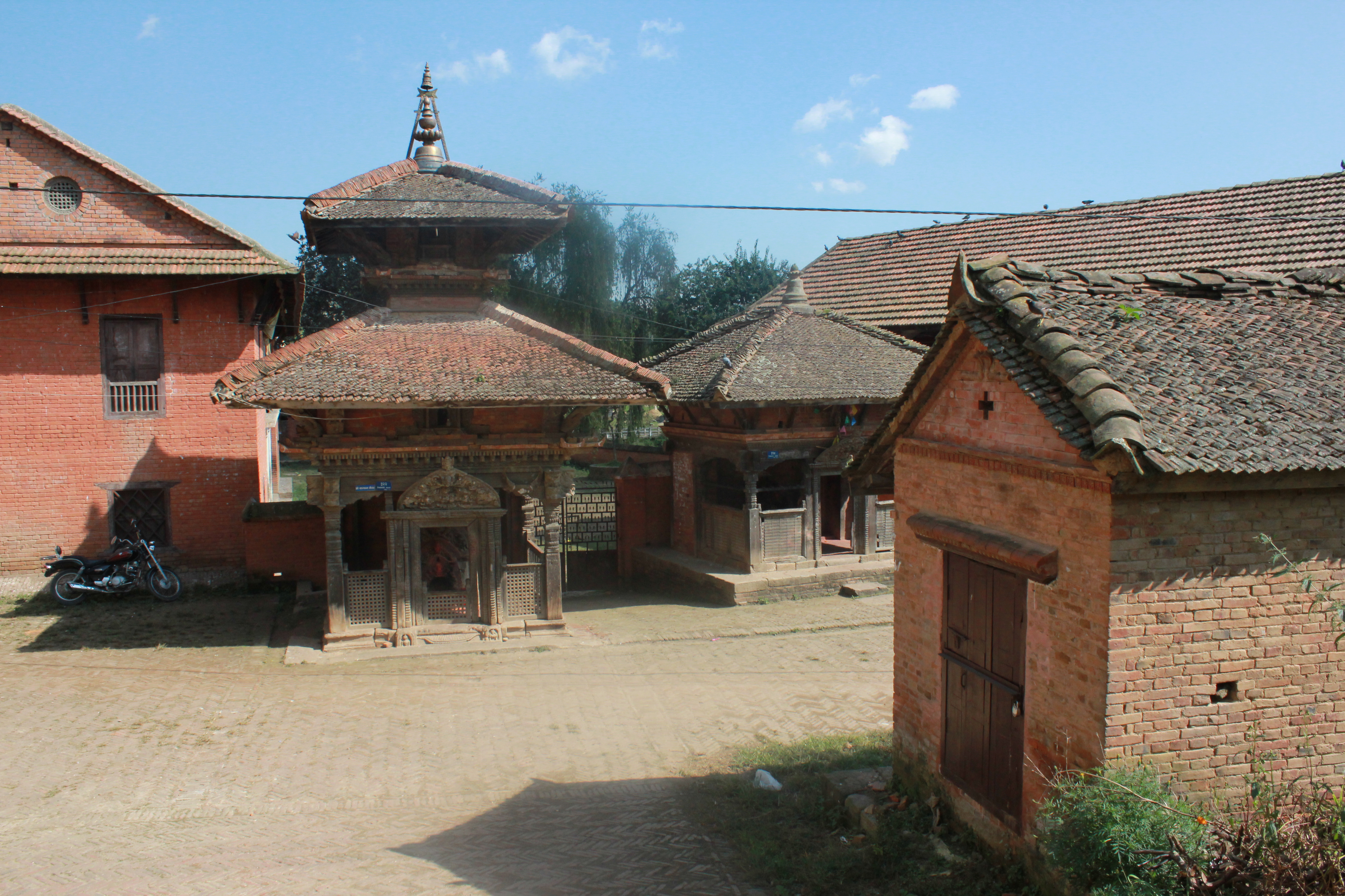 Co-existing private and religious space, a typical example of Newari town.